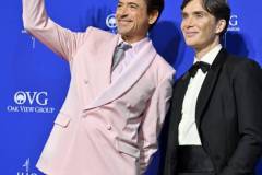 PALM SPRINGS, CALIFORNIA - JANUARY 04: Robert Downey Jr. and Cillian Murphy attend the 2024 Palm Springs International Film Festival Film Awards at Palm Springs Convention Center on January 04, 2024 in Palm Springs, California. (Photo by Axelle/Bauer-Griffin/FilmMagic)
