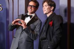 Robert Downey Jr. and Cillian Murphy at the 14th Governors Awards held at The Ray Dolby Ballroom at Ovation Hollywood on January 9, 2024 in Los Angeles, California. (Photo by Christopher Polk/WWD via Getty Images)