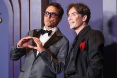 Robert Downey Jr. and Cillian Murphy at the 14th Governors Awards held at The Ray Dolby Ballroom at Ovation Hollywood on January 9, 2024 in Los Angeles, California. (Photo by Christopher Polk/WWD via Getty Images)