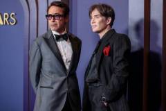 Robert Downey Jr. and Cillian Murphy at the 14th Governors Awards held at The Ray Dolby Ballroom at Ovation Hollywood on January 9, 2024 in Los Angeles, California. (Photo by Christopher Polk/WWD via Getty Images)