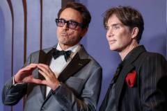 Robert Downey Jr. and Cillian Murphy at the 14th Governors Awards held at The Ray Dolby Ballroom at Ovation Hollywood on January 9, 2024 in Los Angeles, California. (Photo by Christopher Polk/WWD via Getty Images)