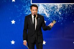Robert Downey Jr. accepts the Critic's Choice Award for Best Supporting Actor for "Oppenheimer" at The 29th Critics' Choice Awards held at The Barker Hangar on January 14, 2024 in Santa Monica, California. (Photo by Michael Buckner/Variety via Getty Images)