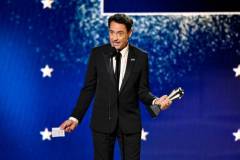 Robert Downey Jr. accepts the Critic's Choice Award for Best Supporting Actor for "Oppenheimer" at The 29th Critics' Choice Awards held at The Barker Hangar on January 14, 2024 in Santa Monica, California. (Photo by Michael Buckner/Variety via Getty Images)