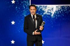Robert Downey Jr. accepts the Critic's Choice Award for Best Supporting Actor for "Oppenheimer" at The 29th Critics' Choice Awards held at The Barker Hangar on January 14, 2024 in Santa Monica, California. (Photo by Michael Buckner/Variety via Getty Images)