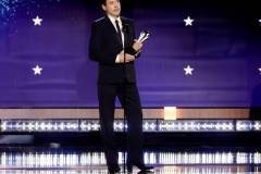 SANTA MONICA, CALIFORNIA - JANUARY 14: Robert Downey Jr. accepts the Best Supporting Actor Award for 'Oppenheimer' onstage during the 29th Annual Critics Choice Awards at Barker Hangar on January 14, 2024 in Santa Monica, California. (Photo by Kevin Winter/Getty Images for Critics Choice Association)