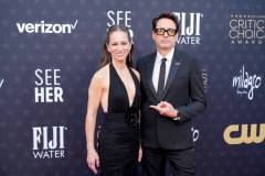 SANTA MONICA, CALIFORNIA - JANUARY 14: (L-R) Susan Downey and Robert Downey Jr. attend the 29th Annual Critics Choice Awards at Barker Hangar on January 14, 2024 in Santa Monica, California. (Photo by Jeff Kravitz/FilmMagic)