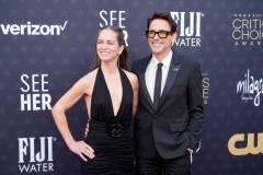 SANTA MONICA, CALIFORNIA - JANUARY 14: (L-R) Susan Downey and Robert Downey Jr. attend the 29th Annual Critics Choice Awards at Barker Hangar on January 14, 2024 in Santa Monica, California. (Photo by Jeff Kravitz/FilmMagic)