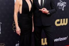 SANTA MONICA, CALIFORNIA - JANUARY 14: (L-R) Susan Downey and Robert Downey Jr. attend the 29th Annual Critics Choice Awards at Barker Hangar on January 14, 2024 in Santa Monica, California. (Photo by Amy Sussman/WireImage,)