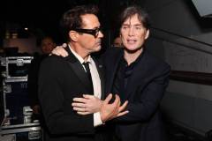 SANTA MONICA, CALIFORNIA - JANUARY 14: (L-R) Robert Downey Jr. and Cillian Murphy attend the 29th Annual Critics Choice Awards at Barker Hangar on January 14, 2024 in Santa Monica, California. (Photo by Kevin Mazur/Getty Images for Critics Choice Association)