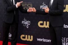 SANTA MONICA, CALIFORNIA - JANUARY 14: (L-R) Robert Downey Jr. and Justin Theroux attend the 29th Annual Critics Choice Awards at Barker Hangar on January 14, 2024 in Santa Monica, California. (Photo by Amy Sussman/WireImage,)
