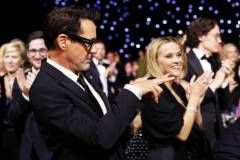 SANTA MONICA, CALIFORNIA - JANUARY 14: (L-R) Robert Downey Jr. and Reese Witherspoon attend the 29th Annual Critics Choice Awards at Barker Hangar on January 14, 2024 in Santa Monica, California. (Photo by Kevin Mazur/Getty Images for Critics Choice Association)