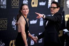 SANTA MONICA, CALIFORNIA - JANUARY 14: Robert Downey Jr. and Susan Downey attend the 29th Annual Critics Choice Awards at Barker Hangar on January 14, 2024 in Santa Monica, California. (Photo by Lionel Hahn/Getty Images)
