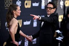 SANTA MONICA, CALIFORNIA - JANUARY 14: Robert Downey Jr. and Susan Downey attend the 29th Annual Critics Choice Awards at Barker Hangar on January 14, 2024 in Santa Monica, California. (Photo by Lionel Hahn/Getty Images)