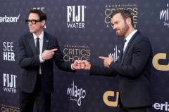 SANTA MONICA, CALIFORNIA - JANUARY 14: (L-R) Robert Downey Jr. and Justin Theroux attend the 29th Annual Critics Choice Awards at Barker Hangar on January 14, 2024 in Santa Monica, California. (Photo by Jeff Kravitz/FilmMagic)