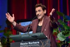 Robert Downey Jr. speaks onstage at the Santa Barbara International Film Festival Maltin Modern Master Award Honoring Robert Downey Jr. held at The Arlington Theatre on February 9, 2024 in Santa Barbara, California. (Photo by Lisa O'Connor/Variety via Getty Images)