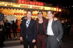 SANTA BARBARA, CALIFORNIA - FEBRUARY 09: (L-R) Rob Lowe, honoree Robert Downey Jr., and Cillian Murphy attend the Maltin Modern Master Award ceremony during the 39th Annual Santa Barbara International Film Festival at The Arlington Theatre on February 09, 2024 in Santa Barbara, California. (Photo by Rebecca Sapp/Getty Images for SBIFF)
