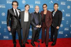SANTA BARBARA, CALIFORNIA - FEBRUARY 09: (L-R) SBIFF Executive Director Roger Durling, Cillian Murphy, Leonard Maltin, honoree Robert Downey Jr., and Rob Lowe attend the Maltin Modern Master Award ceremony during the 39th Annual Santa Barbara International Film Festival at The Arlington Theatre on February 09, 2024 in Santa Barbara, California. (Photo by Rebecca Sapp/Getty Images for SBIFF)