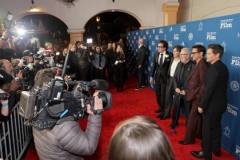SANTA BARBARA, CALIFORNIA - FEBRUARY 09: (L-R) SBIFF Executive Director Roger Durling, Cillian Murphy, Leonard Maltin, honoree Robert Downey Jr., and Rob Lowe attend the Maltin Modern Master Award ceremony during the 39th Annual Santa Barbara International Film Festival at The Arlington Theatre on February 09, 2024 in Santa Barbara, California. (Photo by Rebecca Sapp/Getty Images for SBIFF)