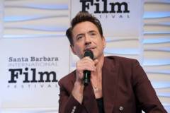 SANTA BARBARA, CALIFORNIA - FEBRUARY 09: Honoree Robert Downey Jr. speaks onstage at the Maltin Modern Master Award ceremony during the 39th Annual Santa Barbara International Film Festival at The Arlington Theatre on February 09, 2024 in Santa Barbara, California. (Photo by Rebecca Sapp/Getty Images for SBIFF)