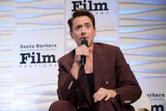 SANTA BARBARA, CALIFORNIA - FEBRUARY 09: Honoree Robert Downey Jr. speaks onstage at the Maltin Modern Master Award ceremony during the 39th Annual Santa Barbara International Film Festival at The Arlington Theatre on February 09, 2024 in Santa Barbara, California. (Photo by Rebecca Sapp/Getty Images for SBIFF)