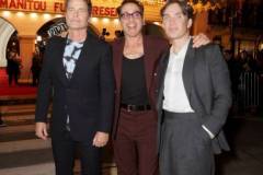 SANTA BARBARA, CALIFORNIA - FEBRUARY 09: (L-R) Rob Lowe, honoree Robert Downey Jr., and Cillian Murphy attend the Maltin Modern Master Award ceremony during the 39th Annual Santa Barbara International Film Festival at The Arlington Theatre on February 09, 2024 in Santa Barbara, California. (Photo by Rebecca Sapp/Getty Images for SBIFF)