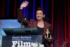 SANTA BARBARA, CALIFORNIA - FEBRUARY 09: Robert Downey Jr. receives the Maltin Modern Master Award during the 39th Annual Santa Barbara International Film Festival on February 09, 2024 in Santa Barbara, California. (Photo by Tibrina Hobson/Getty Images for SBIFF)
