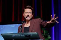 SANTA BARBARA, CALIFORNIA - FEBRUARY 09: Robert Downey Jr. receives the Maltin Modern Master Award during the 39th Annual Santa Barbara International Film Festival on February 09, 2024 in Santa Barbara, California. (Photo by Tibrina Hobson/Getty Images for SBIFF)