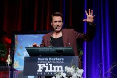 SANTA BARBARA, CALIFORNIA - FEBRUARY 09: Robert Downey Jr. receives the Maltin Modern Master Award during the 39th Annual Santa Barbara International Film Festival on February 09, 2024 in Santa Barbara, California. (Photo by Tibrina Hobson/Getty Images for SBIFF)