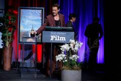 SANTA BARBARA, CALIFORNIA - FEBRUARY 09: Robert Downey Jr. is seen receiving the Maltin Modern Master Award during the 39th Annual Santa Barbara International Film Festival on February 09, 2024 in Santa Barbara, California. (Photo by Tibrina Hobson/Getty Images for SBIFF)