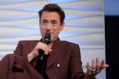 SANTA BARBARA, CALIFORNIA - FEBRUARY 09: Robert Downey Jr. speaks onstage at the Maltin Modern Master Award during the 39th Annual Santa Barbara International Film Festival on February 09, 2024 in Santa Barbara, California. (Photo by Tibrina Hobson/Getty Images for SBIFF)