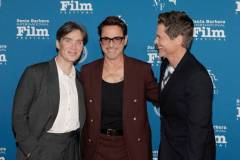 SANTA BARBARA, CALIFORNIA - FEBRUARY 09: (L-R) Cillian Murphy, Robert Downey Jr. and Rob Lowe attend the Maltin Modern Master Award during the 39th Annual Santa Barbara International Film Festival on February 09, 2024 in Santa Barbara, California. (Photo by Tibrina Hobson/Getty Images for SBIFF)