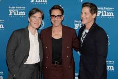 SANTA BARBARA, CALIFORNIA - FEBRUARY 09: (L-R) Cillian Murphy, Robert Downey Jr. and Rob Lowe attend the Maltin Modern Master Award during the 39th Annual Santa Barbara International Film Festival on February 09, 2024 in Santa Barbara, California. (Photo by Tibrina Hobson/Getty Images for SBIFF)