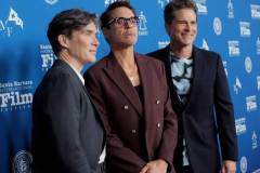 SANTA BARBARA, CALIFORNIA - FEBRUARY 09: (L-R) Cillian Murphy, Robert Downey Jr. and Rob Lowe attend the Maltin Modern Master Award during the 39th Annual Santa Barbara International Film Festival on February 09, 2024 in Santa Barbara, California. (Photo by Tibrina Hobson/Getty Images for SBIFF)