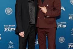 SANTA BARBARA, CALIFORNIA - FEBRUARY 09: John Owen Lowe and Robert Downey Jr. attend the Maltin Modern Master Award during the 39th Annual Santa Barbara International Film Festival on February 09, 2024 in Santa Barbara, California. (Photo by Tibrina Hobson/Getty Images for SBIFF)