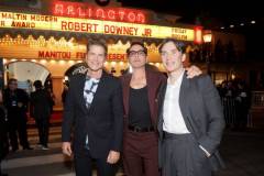 SANTA BARBARA, CALIFORNIA - FEBRUARY 09: (L-R) Rob Lowe, honoree Robert Downey Jr., and Cillian Murphy attend the Maltin Modern Master Award ceremony during the 39th Annual Santa Barbara International Film Festival at The Arlington Theatre on February 09, 2024 in Santa Barbara, California. (Photo by Rebecca Sapp/Getty Images for SBIFF)