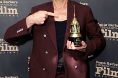 SANTA BARBARA, CALIFORNIA - FEBRUARY 09: Honoree Robert Downey Jr. poses with his Maltin Modern Master Award during the 39th Annual Santa Barbara International Film Festival at The Arlington Theatre on February 09, 2024 in Santa Barbara, California. (Photo by Rebecca Sapp/Getty Images for SBIFF)