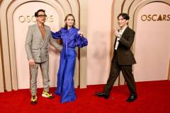 Robert Downey Jr., Emily Blunt and Cillian Murphy at the 96th Oscars Nominee Luncheon at the Beverly Hilton on February 12, 2024 in Beverly Hills, California. (Photo by Michael Buckner/Penske Media via Getty Images)