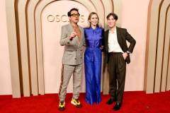 Robert Downey Jr., Emily Blunt and Cillian Murphy at the 96th Oscars Nominee Luncheon at the Beverly Hilton on February 12, 2024 in Beverly Hills, California. (Photo by Michael Buckner/Penske Media via Getty Images)