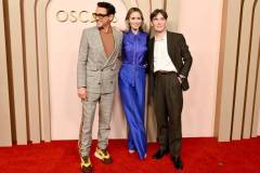 Robert Downey Jr., Emily Blunt and Cillian Murphy at the 96th Oscars Nominee Luncheon at the Beverly Hilton on February 12, 2024 in Beverly Hills, California. (Photo by Michael Buckner/Penske Media via Getty Images)