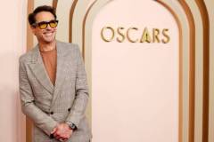 Beverly Hills , CA - February 12: Robert Downey Jr. arriving at the 2024 Oscars Nominees Luncheon Red Carpet at the  The Beverly Hilton Hotel  in Beverly Hills , CA, Monday, Feb. 12, 2024. (Michael Blackshire / Los Angeles Times via Getty Images)