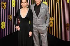 LONDON, ENGLAND - FEBRUARY 18: Susan Downey and Robert Downey Jr. attend the 2024 EE BAFTA Film Awards at The Royal Festival Hall on February 18, 2024 in London, England. (Photo by Alan Chapman/Dave Benett/Getty Images)