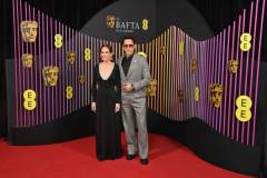 LONDON, ENGLAND - FEBRUARY 18: Susan Downey and Robert Downey Jr. attend the 2024 EE BAFTA Film Awards at The Royal Festival Hall on February 18, 2024 in London, England. (Photo by Alan Chapman/Dave Benett/Getty Images)