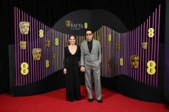 LONDON, ENGLAND - FEBRUARY 18:  Susan Downey and Robert Downey Jr. attend the EE BAFTA Film Awards 2024 at The Royal Festival Hall on February 18, 2024 in London, England. (Photo by Kate Green/BAFTA/Getty Images for BAFTA)