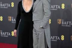 LONDON, ENGLAND - FEBRUARY 18: Susan Downey and Robert Downey Jr. attend the EE BAFTA Film Awards 2024 at The Royal Festival Hall on February 18, 2024 in London, England. (Photo by John Phillips/Getty Images)