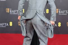 LONDON, ENGLAND - FEBRUARY 18: Susan Downey (hidden) and Robert Downey Jr. attend the EE BAFTA Film Awards 2024 at The Royal Festival Hall on February 18, 2024 in London, England. (Photo by Joe Maher/BAFTA/Getty Images for BAFTA)