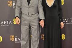 LONDON, ENGLAND - FEBRUARY 18:  Robert Downey Jr. and Susan Downey attends the 2024 EE BAFTA Film Awards at The Royal Festival Hall on February 18, 2024 in London, England. (Photo by Samir Hussein/WireImage)