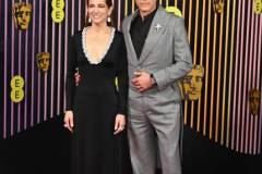 LONDON, ENGLAND - FEBRUARY 18: Susan Downey (L) and Robert Downey Jr. attend the 2024 EE BAFTA Film Awards at The Royal Festival Hall on February 18, 2024 in London, England. (Photo by Alan Chapman/Dave Benett/Getty Images)