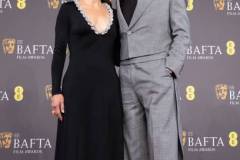 LONDON, ENGLAND - FEBRUARY 18: (L-R) Susan Downey and Robert Downey Jr. attend the 2024 EE BAFTA Film Awards at The Royal Festival Hall on February 18, 2024 in London, England. (Photo by Jeff Spicer/Getty Images)