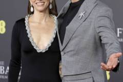 LONDON, ENGLAND - FEBRUARY 18: Susan Downey and Robert Downey Jr. attend the 2024 EE BAFTA Film Awards at The Royal Festival Hall on February 18, 2024 in London, England. (Photo by John Phillips/Getty Images)