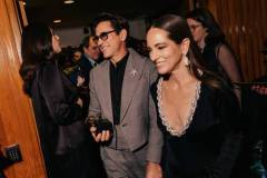 LONDON, ENGLAND - FEBRUARY 18: Robert Downey Jr. and Susan Downey backstage during the EE BAFTA Film Awards 2024 at The Royal Festival Hall on February 18, 2024 in London, England. (Photo by Rowben Lantion/BAFTA via Getty Images)